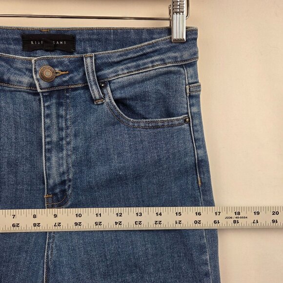 Risen Wide-Leg High-Rise Cropped Jeans Size 7 Medium Wash - Picture 8 of 13